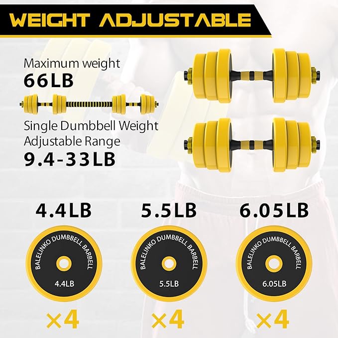 Balelinko Home Gym Equipment Workouts Strength Training Weight Loss Pilates Weights Yoga Sets Weights for Women, Men, Seniors and Youth