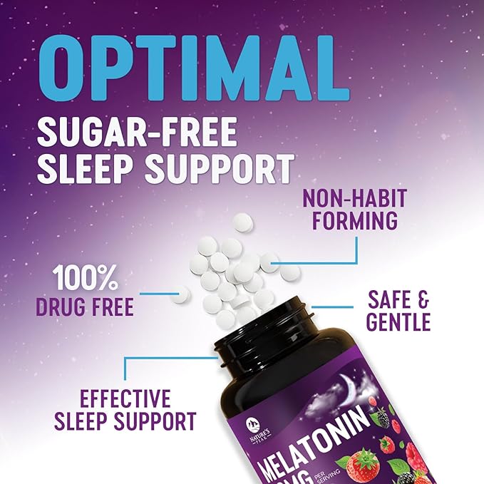 Melatonin 10mg Fast Dissolve Supplements, Sleep Support Supplement for Adults - Extra Strength 10 mg Melatonin Tablet for Restful Sleep Support, Strawberry Flavor, Sugar-Free Non-GMO - 240 Tablets