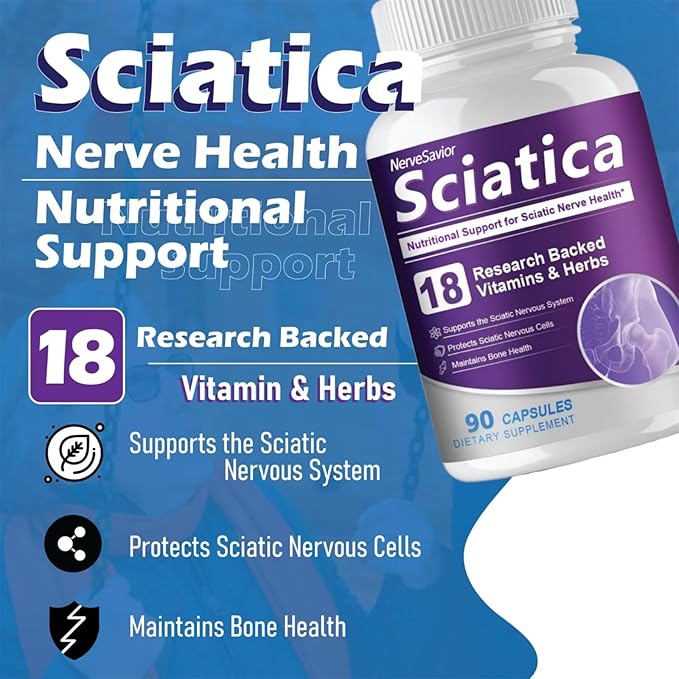 for Neuropathy,Sciatica Nerve Support Supplement - Alpha Lipoic Acid for Nerve Health in Feet, Hands & Legs - 90 Capsules