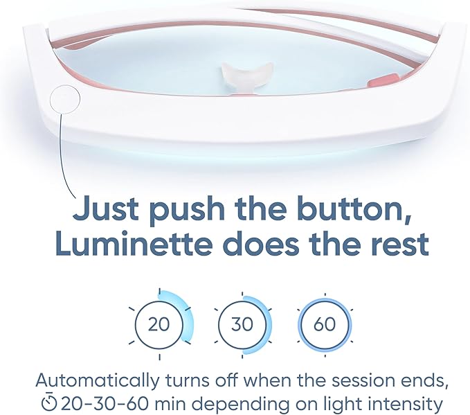 Luminette 3 Light Therapy Glasses - Wearable Light Therapy Lamp - White LED Sun Lamp - Natural Relief for Sleep Problems, Seasonal Mood Disorders & Jet lag - Portable Daylight Lamp (Pink)