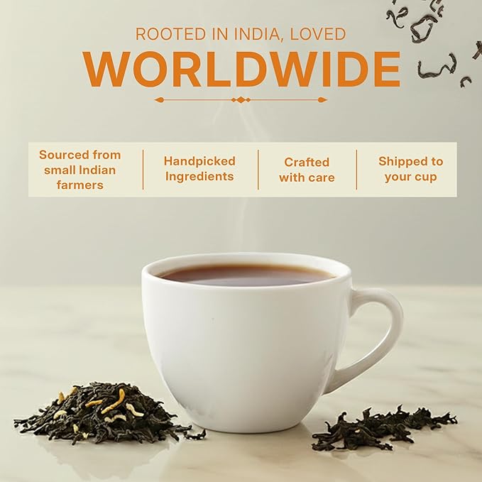 Tealeaf & Co. Earl Grey Black Tea Blended with Bergamot Extract (Loose Leaf Form) - Premium Sweet & Sour Flavored Tea - Contains Low Caffeine - Upto 50 Servings (3.52oz/100gm)