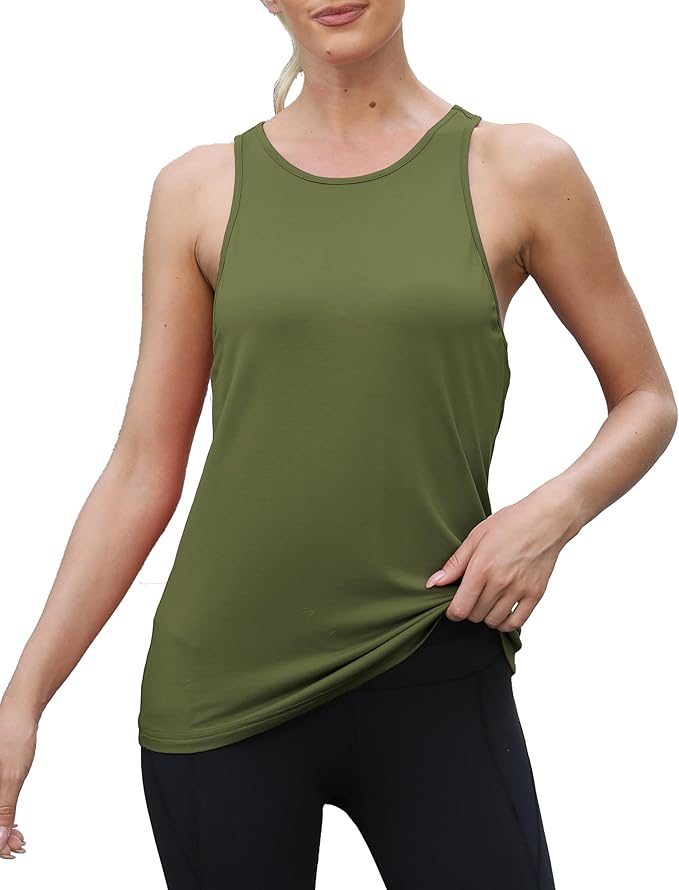 Mippo Workout Tops for Women Racerback Athletic Tank Tops Yoga Shirts Sleeveless Running Gym Clothes