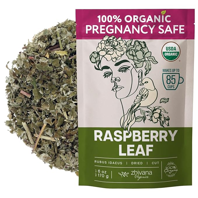 Organic Red Raspberry Leaf Tea โ Wild Raspberry Tea for for Pregnancy, Healthy Cycle, Menstrual Cramps โ 6oz