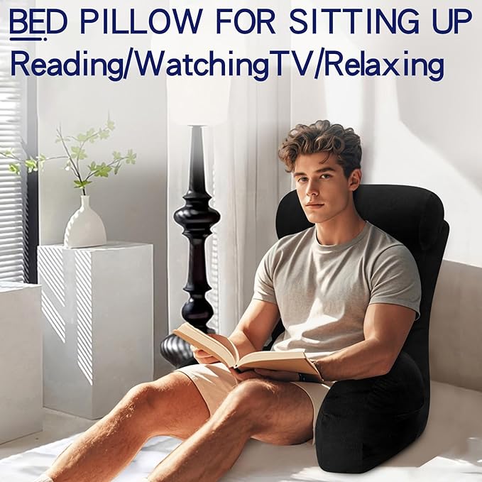 Back Pillow for Bed Sitting Up, Reading Pillow, Extra Large Arm Pillows for Adults for Back Support,Bed Pillow for Sitting up for Watching TV/Gaming/Relaxing