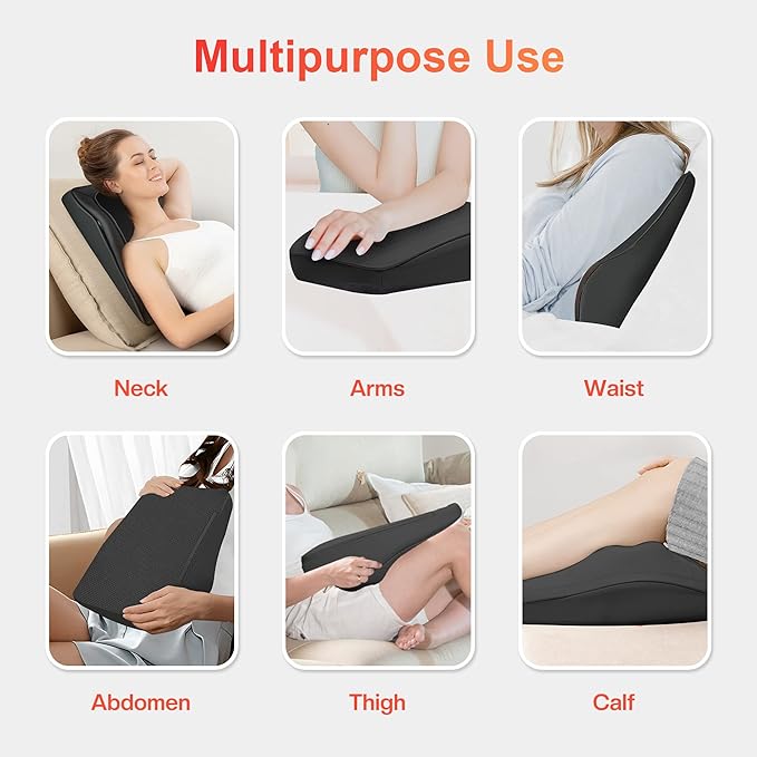 COMFIER Back Massager with Heat, Deep Tissue Shiatsu Neck and Back Massager for Pain Relief, Chair Use Massager Pillow with Adjustable Flap, Ideal Gift for Women Men