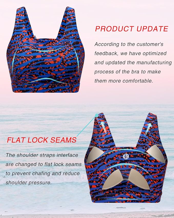 RUNNING GIRL High Impact Sports Bras for Women,Racerback Running Bra Workout Crop Tank Tops Longline Sports Bra Push up