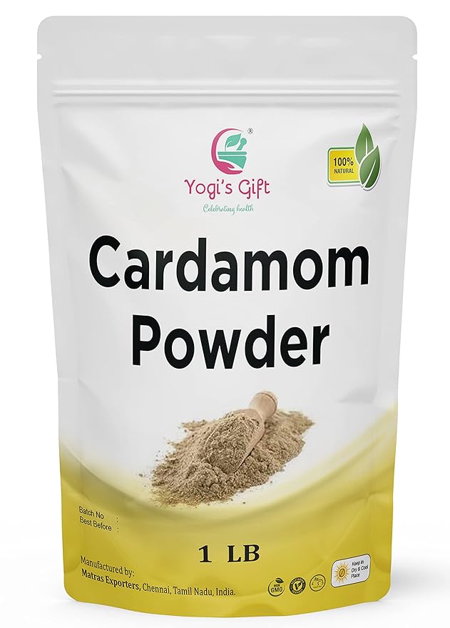 Ground Cardamom Powder 1 LB (16 oz) โ Aromatic & Premium Quality | Perfect for Baking, Coffee, Tea & Curries | aka Elaichi, Cardamon | By Yogiโs Giftยฎ