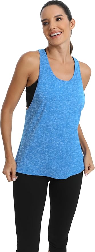 ICTIVE Workout Tops for Women Sleeveless Open Back Muscle Racerback Exercise Tank Shirts