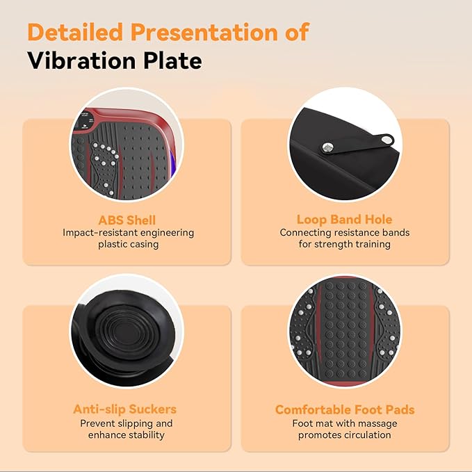 UCIN Vibration Plate Exercise Machine, Vibration Plate for Lymphatic Drainage, 330 Lbs Capacity Vibrating Plate for Weight Loss Home Fitness with Resistance Bands/Pilates Ball