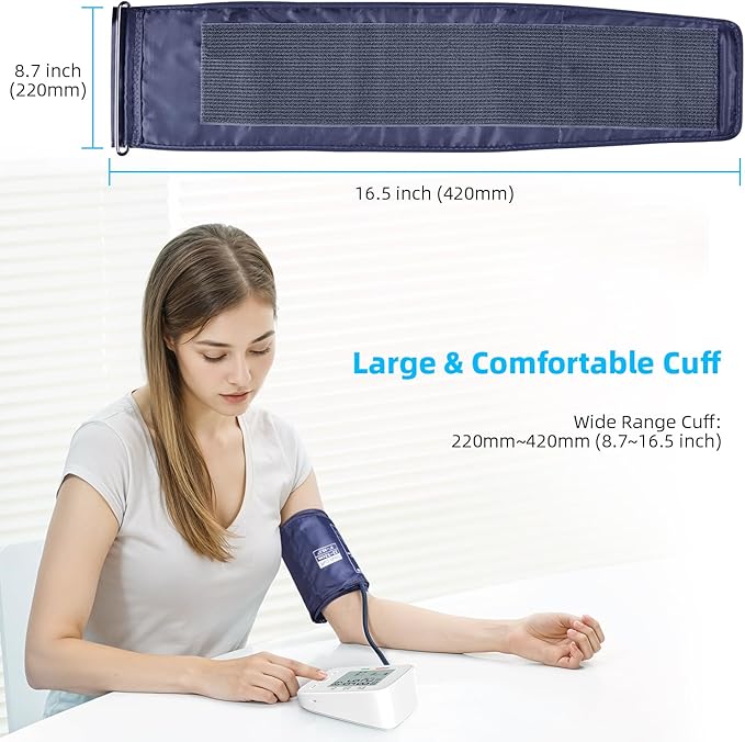 AILE Blood Pressure Monitor, Upper Arm Blood Pressure Machine, Automatic Blood Pressure Monitors for Home Use BP Monitors with Large Cuff 8.7-16.5” Adjustable, 2 * 99 Sets Memory, Digital LCD Display
