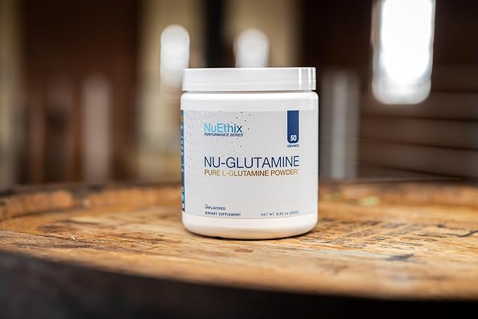Nu-Glutamine Pure L-Glutamine Powder for Muscle Growth & Recovery & Soreness - Maximize Your Performance and Workout - 5g per Serving - 50 Servings