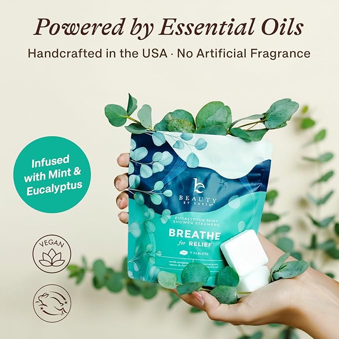 Shower Steamers Aromatherapy - USA Made with Natural Ingredients & Eucalyptus Essential Oil, Large Shower Bombs, Relaxation Spa Gifts for Women & Men, Unique Self Care Gifts