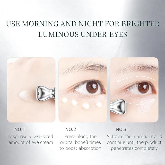 PORCOPE Eye Cream for Dark Circles and Puffiness, Anti-Aging and Fine Lines, with Electric Massage Head to Massage and Moisturize the Eye Area (0.7 fl oz/20g)