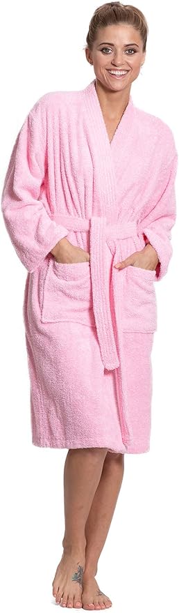 Turkuoise Soft & Absorbent Towel Robe, 100% Cotton Turkish Terry Cloth Kimono Bathrobes for Women