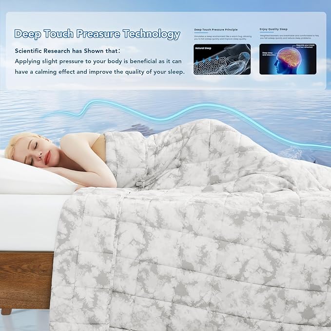 Topcee Weighted Blanket for Adults (20 lbs, 60" x 80") Queen Size Soft Cooling Heavy Blanket Sleeping, Apply to 190-210 lbs Body, Thick Breathable Blanket with Glass Bead, Easy Care