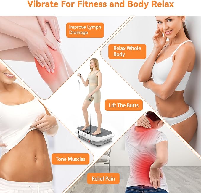 Premium Vibration Plate Exercise Machine for Lymphatic Drainage, Weight Loss, Whole Body Workout Power Vibration Plate, Shake Plate,Home Gym Fitness Equipment