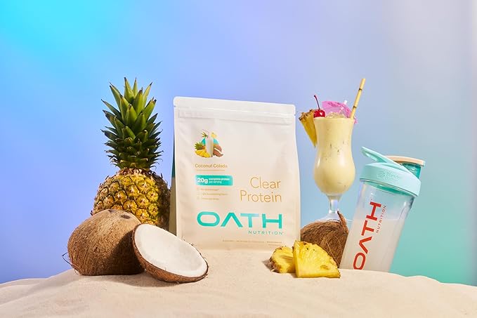 Clear Whey Isolate Protein Powder, Coconut Colada, 20g Complete Protein per Serving, No Added Sugar, Grass-Fed, 21 Servings