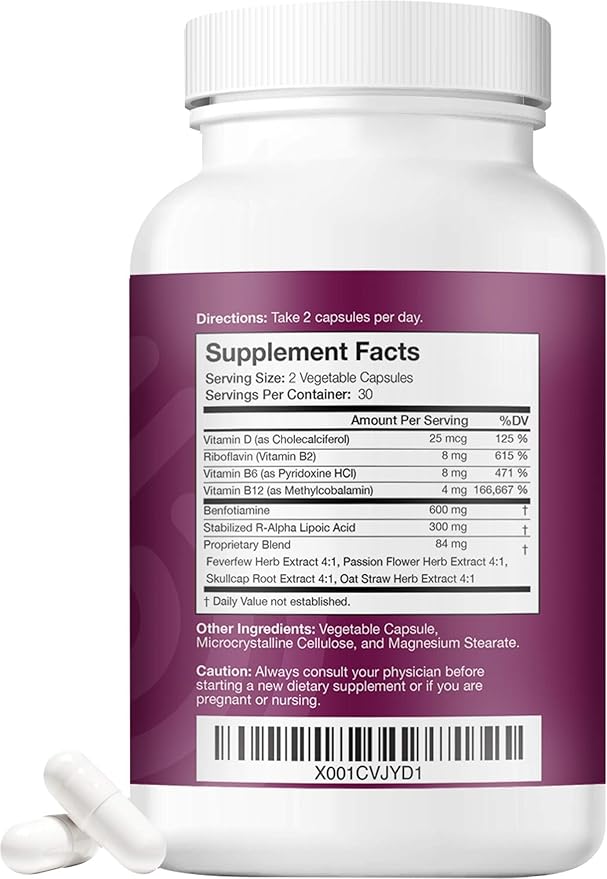 NERVE RENEW Advanced Nerve Support - 300mg Stabilized R-Alpha Lipoic Acid, Vitamin B Complex, Benfotiamine, Herbs for Fast-Acting Support
