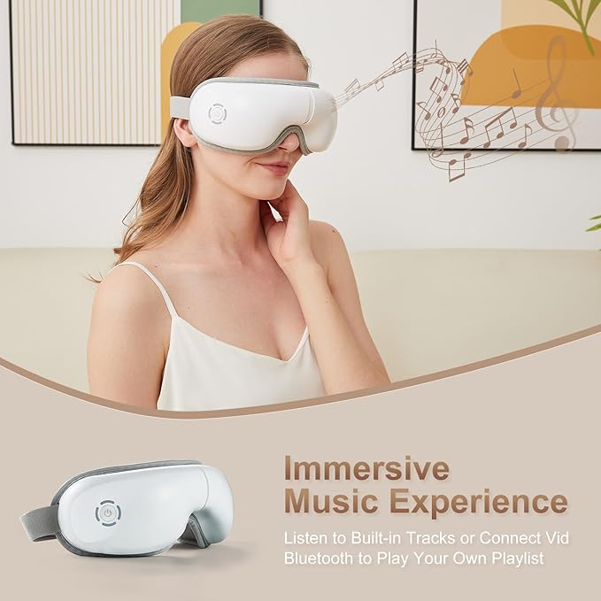 Eye Massager with Heat, Heated Eye Massager with Eye Massage, Eye Gifts with 5 Massage Modes and 180° Folding Design, Comfort & Portable, Perfect for Home, Office, or Travel