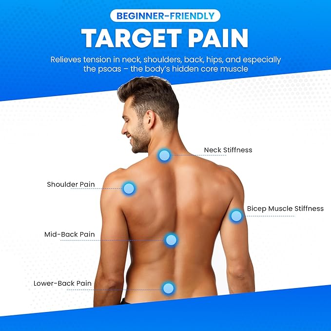 Psoas Release Tool, Hip Hook Psoas Muscle Release Tool, Deep Tissue Hip Massager and Back Stretcher for Hip Flexor and Trigger Point Relief (Black)