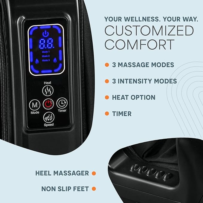 LifePro Foot Massager with Heat - SoleSerene Shiatsu Foot and Calf Massager, Electric Machine with Remote Control for Feet, Ankles, and Arms