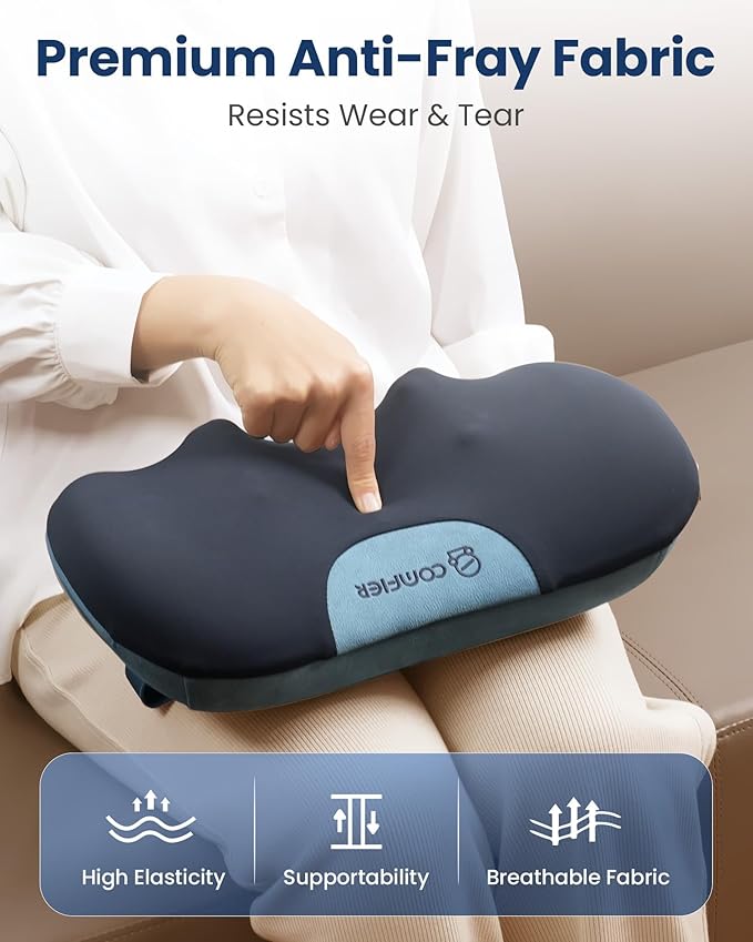 COMFIER Shiatsu Neck and Back Massager with Heat, Neck Massager Pillow with 3D Kneading Deep Tissue, Cordless & Portable, Soothes Muscle Tension at Home, Office, Travel,Ideal Gift for Men & Women
