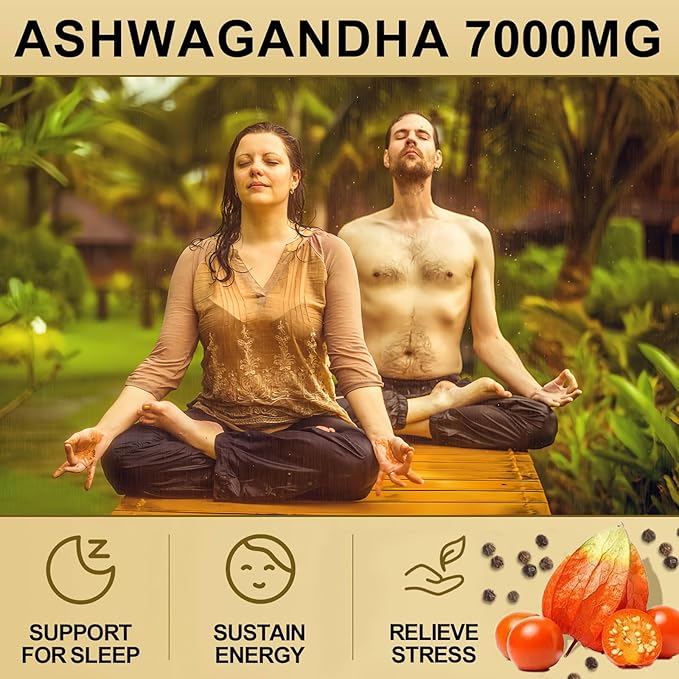 SoundHealth Organic Ashwagandha Capsules Supplement - 7000mg Herb Powder Equivalent per Serving - Immune Support, Hormone Balance - Enhanced Nutrient Absorption - 360 Capsules (180 Servings)