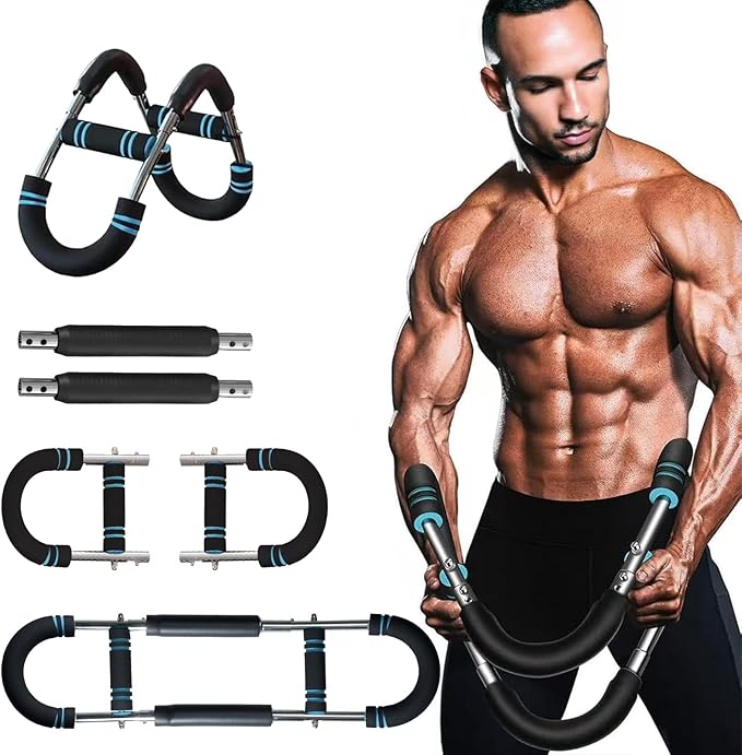 Adjustable Power Twister Bar: Arm and Chest Muscle Trainer, Gorilla Bar for Chest Workout, Arm Twister Exerciser, Chest Clip Muscle Trainer, Home Fitness Equipment