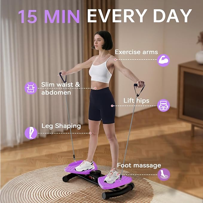 Waist Twister, Ab Twister Board 440 lbs Weight Capacity, Ab Machine for Slim Waist and Core, Workout Equipment with Smart LED Digital Display Track Time, Reps, Calories