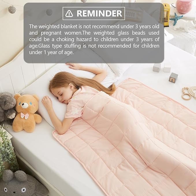 L'AGRATY Weighted Blanket - 36"x48" 3lbs Microfiber Material with Glass Beads Small Blanket for All-Season Summer Fall Winter Soft Thick