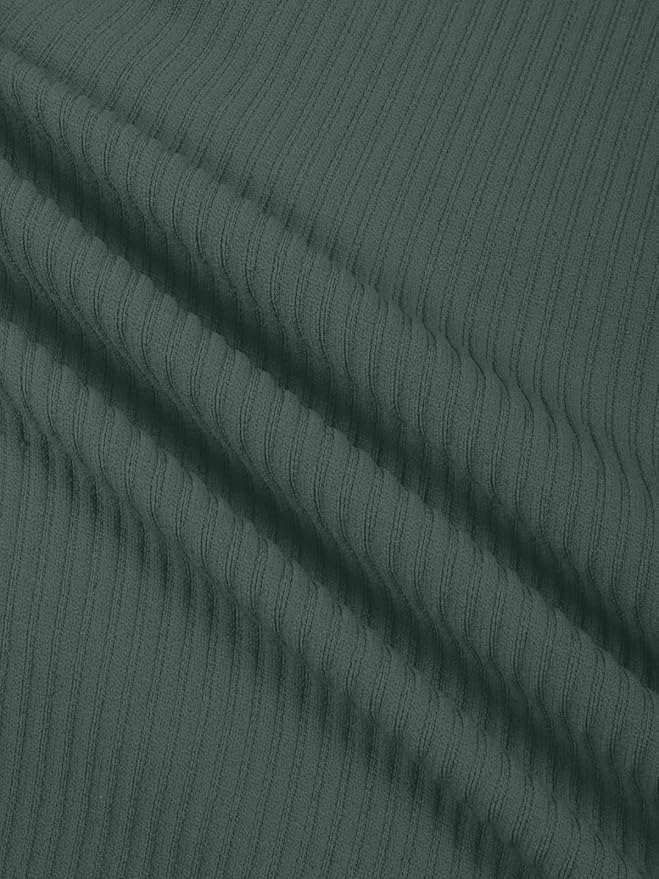 LASLULU Womens Sexy Square Neck Crop Top Ribbed Seamless Long Sleeve Workout Tops Halter Neck Athletic Yoga