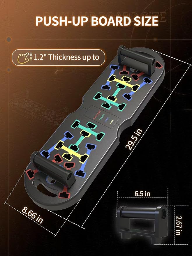 Push Up Board for Workout Equipment Strength Training,Home Gym Portable ABS Exercise Board,Professional Fitness Accessories for Beginners,Full Body Workout at Home