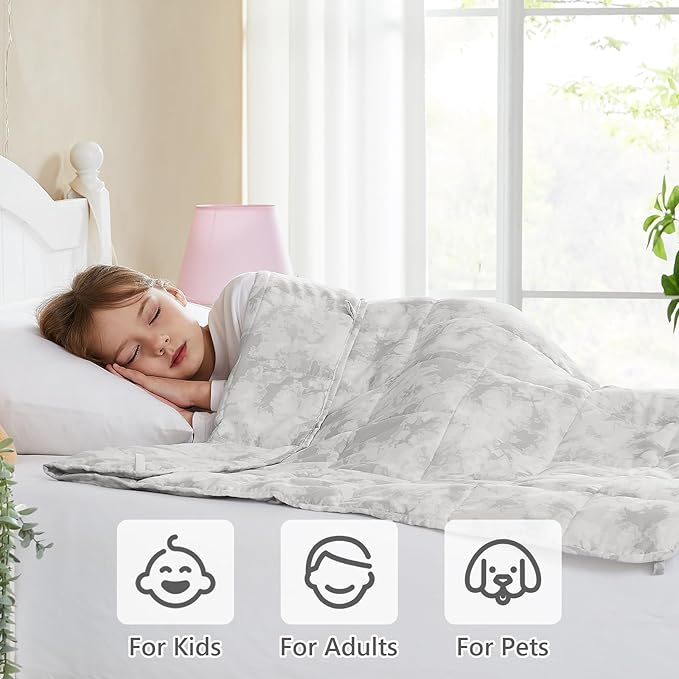 L'AGRATY Weighted Blanket - 36"x48" 5lbs Microfiber Material with Glass Beads Small Blanket for All-Season Summer Fall Winter Soft Thick