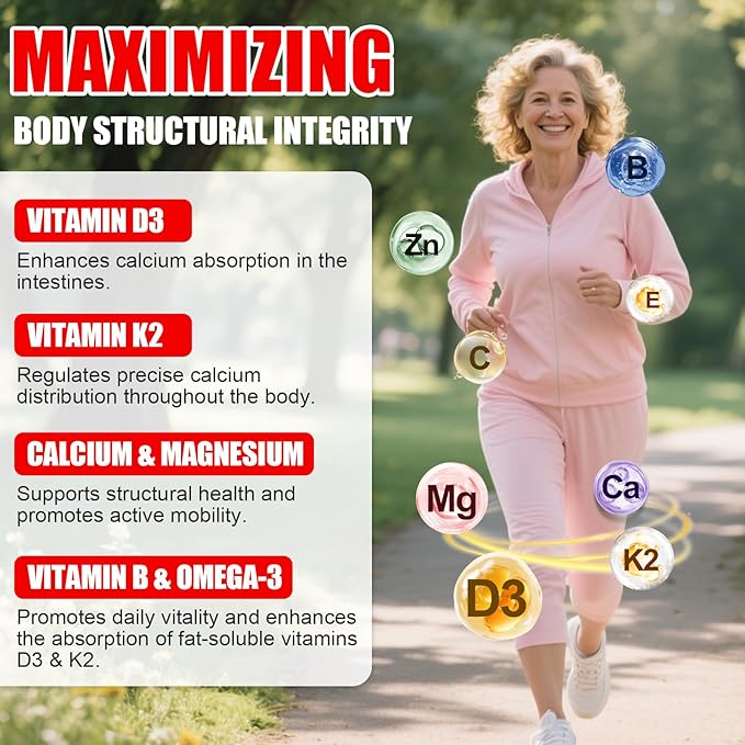 Organic Women’s D3 K2 Vitamin Gummies: D3 10000 IU Chewable Vegan Multivitamins Supplement with B12 B6 B9 Plus Magnesium Omega Zinc Calcium - for Immune Energy Skin Support (120Count)