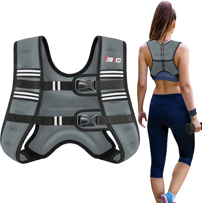 Weighted Vest Woman - 6lb/8lb/12lb/16lb/20lb/25lb/30lb Womens Weight Vest for Walking, Strength Training Weight Vests for Men, Reflective Stripe Fitness Vest for Workout Running Jogging