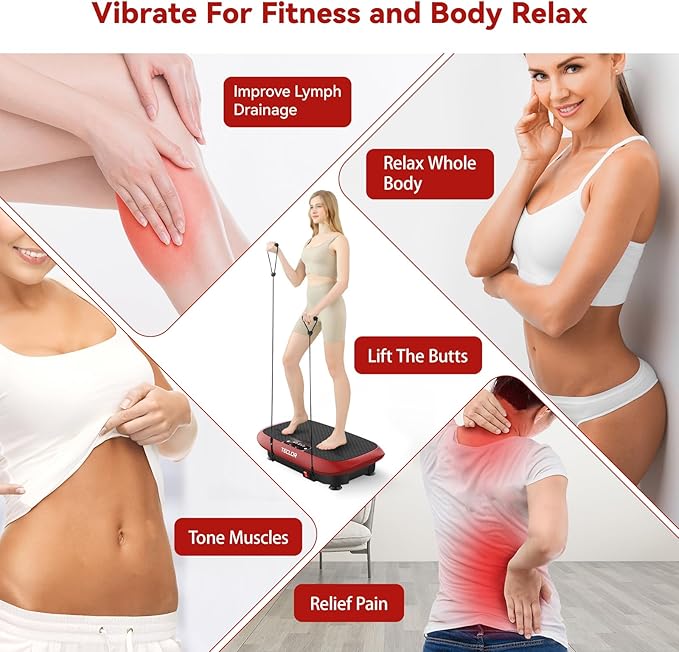 Premium Vibration Plate Exercise Machine for Lymphatic Drainage, Weight Loss, Whole Body Workout Power Vibration Plate, Shake Plate,Home Gym Fitness Equipment