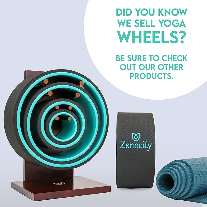 Yoga Wheel Storage Rack – Storage Compatible for Chirp Wheels and Yoga Wheels, Organize Your Back Roller Wheels, Fits all 4 Wheel Sizes, Quick Assembly, Made of Solid Stylish Wood (Wheels Not Included)