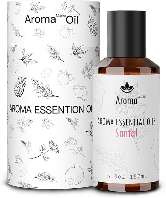 Santal Essential Oil Blend Inspired by Santal-33 Perfume – Luxury Hotel Scented Aromatherapy Diffuser Oil for Home – Sandalwood, Violet, Cedar – for Ultrasonic Diffuser, Humidifier, Reed – 150ML