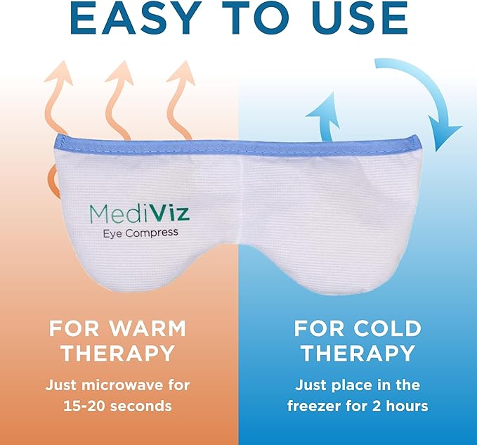 Mediviz Warm Compress Eye Mask - Moist Heat Compress for Irritated Eyes and Eyelid Lumps and Bumps