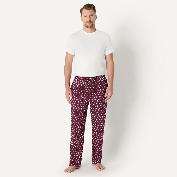 Amazon Essentials Mens Straight-Fit Woven Pajama Pant with Pockets