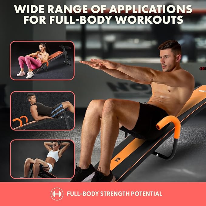 SQUATZ Adjustable Bench for Home Gym - Versatile Weight Bench for Men & Women - Ergonomic Workout Bench for Bench Press & Full Body Exercise - Heavy-Duty Steel, Non-Slip Design