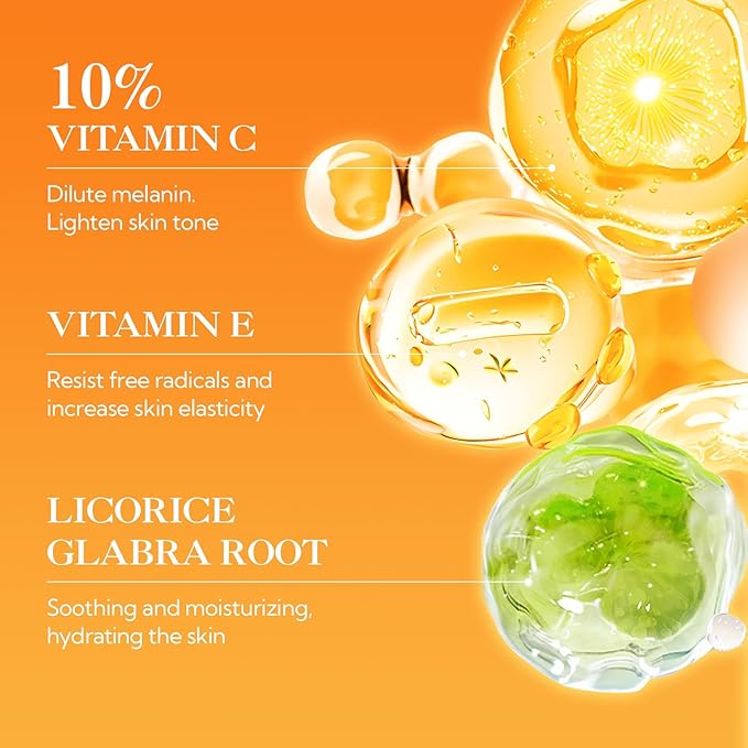 LANBENA Revolutionary Vitamin C Serum for Face, Illuminating Fcae Serum With Niacinamide, Brightening Anti-Aging Essence for Sensitive Skin, Non-Greasy, Reduces Dark Spots & Wrinkles (1.05 Oz)