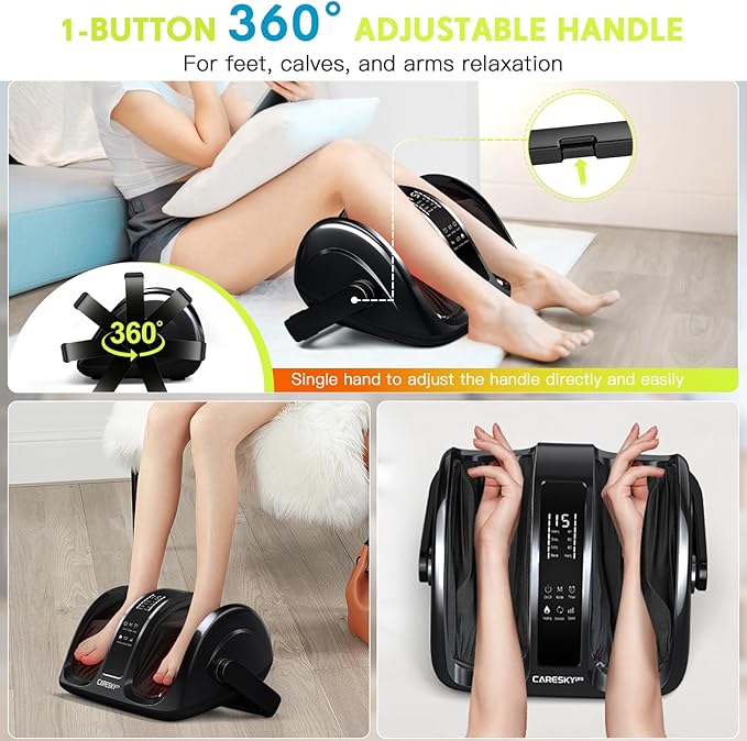 Foot Massager for Neuropathy, FSA Eligible HSA Feet Massager with Heat, 3-Heating for Circulation and Pain Relief, Deep Kneading Rolling for Calf-Feet-Arm Relaxation, Plantar Fasciitis