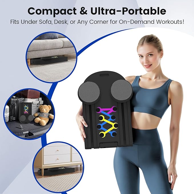 Pilates Board, Foldable Pilates Reformer Set with Timer, 8-in-1 Multi-Purpose Portable Pilates Machine for Home Workout, Pilates Reformer Kit for Full Body Workout, Abs Trainer, Core Strength