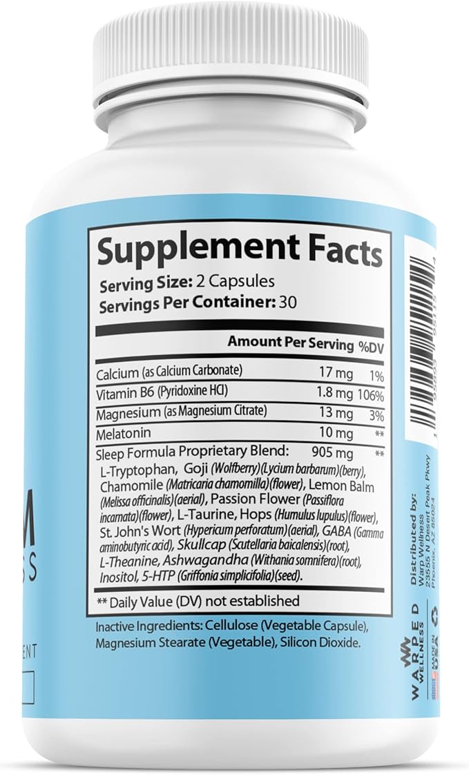 Womens Sleep Support Supplement | Female Specific Relaxation Sleep Aid | Dream Goddess | Calm Mind | Enhance Rest Support Vitamin