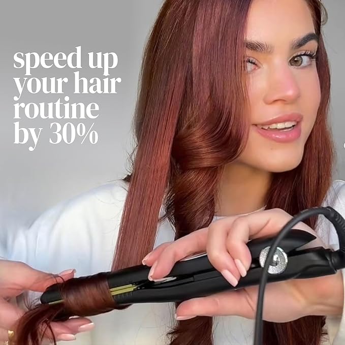 Pro Vibrating Ceramic Tourmaline Ionic Flat Iron, 1-inch - Fast, Frizz-Free Ceramic Hair Straightener with Easy, Gentle Glide for Waves, Curls, Smooth Hair - Professional Styling Tools