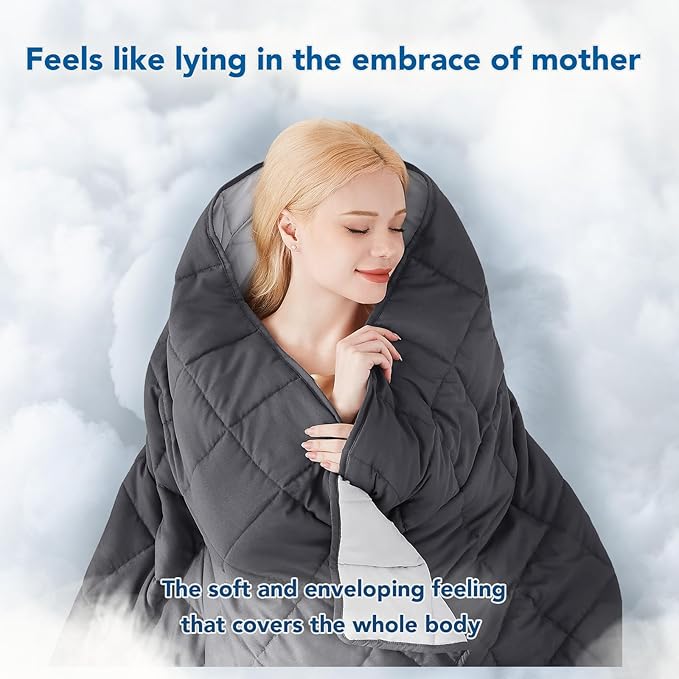 Topcee Weighted Blanket for Adults (15lbs 48"x72"), Minky Dots Heavy Blanket for Woman, Man Sleeping, Soft, Cozy and Cooling Weighted Throw Blankets, Machine Washable, Grey