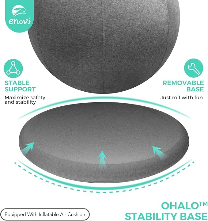ProBalanceΩ Ball Chair, Yoga Ball Chair Exercise Ball Chair with Slipcover and Base for Home Office Desk, Birthing & Pregnancy, Stability Ball & Balance Ball Seat to Relieve Back Pain, Multiple color size