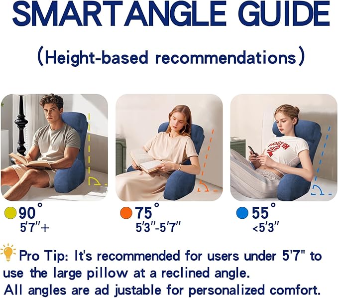 Back Pillow for Bed Sitting Up, Reading Pillow, Extra Large Arm Pillows for Adults for Back Support,Bed Pillow for Sitting up for Watching TV/Gaming/Relaxing