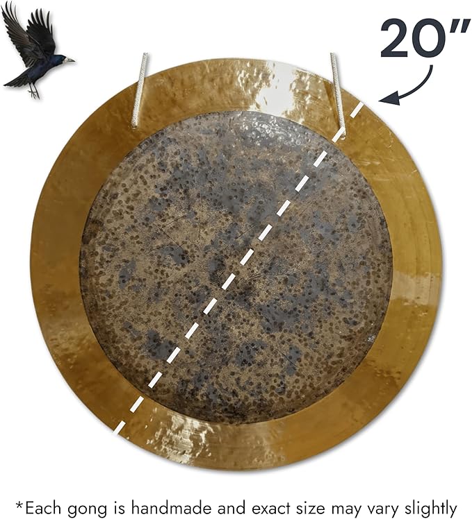 Chinese Wind, Sun, Horizon & Eclipse Gongs. Handmade Premium Quality for Sound Healing & Meditation (Eclipse Gong, 20")